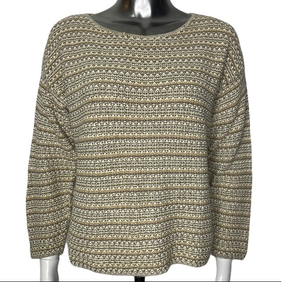 Express Tricot Vintage Earth Tones Striped Sweater - Picture 5 of 7